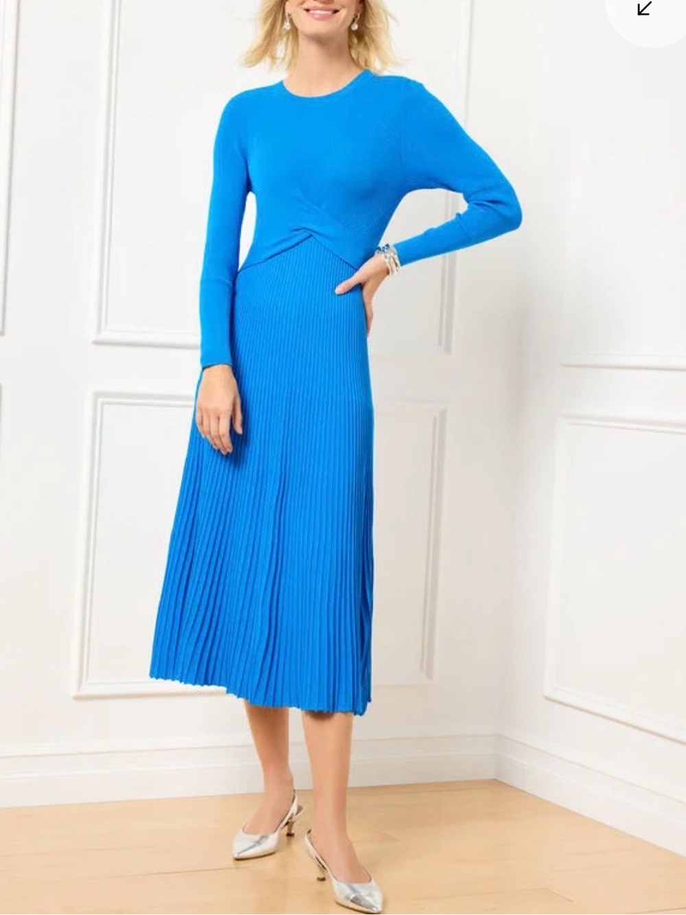 Talbots TWIST FRONT RIBBED SWEATER DRESS NWOT Size L